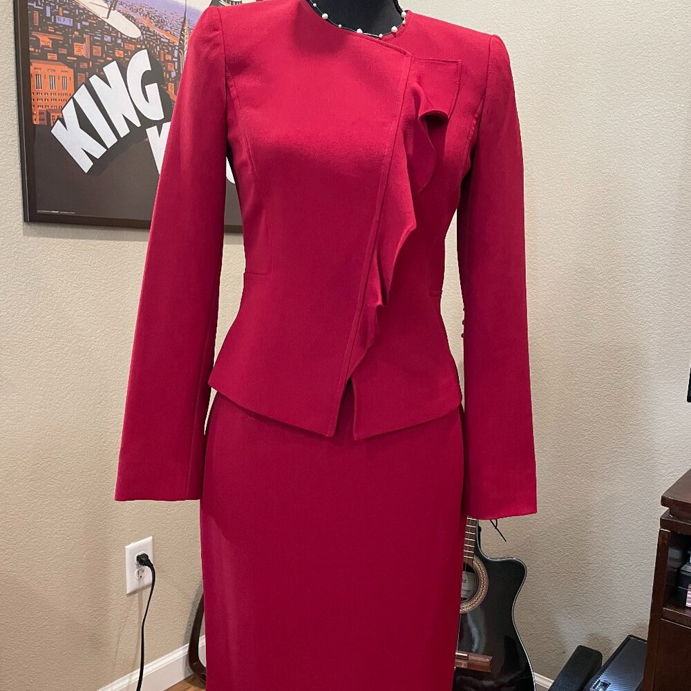 Tahari Women's Wine Skirt/Jacket Suit